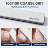 Directo de fábrica: Tiras de lijado para manicura Blue Core color gris arena, doble cara de grano grueso para dar forma a las uñas, flexibles y duraderas, fáciles de usar para un limado suave