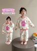 Pijama Feminino 2025 Novo Infantil Bebê Primavera Outono Inverno Flanela Quente Roupa de Casa Meninas Outono e Inverno Conjuntos