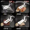 Espátula de fritura espessada e alongada, clipe para bife de aço inoxidável, clipe 2 em 1 para alimentos e churrasco, clipe para fritar peixe, panqueca, cozinha