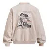 Sudadera de manga larga con cuello redondo y estampado creativo de rompecabezas, estilo streetwear americano de corte holgado para hombre, adecuada para primavera y otoño