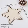 Lascas de Madeira Cortadas a Laser com Furos, Placa de Madeira, Tiras de Tecido, Cesta, Base de Madeira, Base de Madeira Crochê à Mão, Placa de Tecelagem DIY