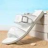 Sandalias de verano para hombre transfronterizas con correas de hebilla, pantuflas estampadas huecas, versátiles para usar al aire libre, sandalias para hombre de suela blanda, resistentes al desgaste y antideslizantes