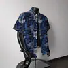 Transfronteiriço 25 nova camisa havaiana masculina de manga curta impressão 3D tendência moda fonte fábrica