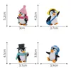 Adornos para terrarios de musgo, figuras de pingüinos con temática invernal, piezas decorativas pequeñas para DIY, varias decoraciones de interior, artesanías