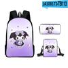 Impresión 3D Perímetro Sanrio Kuromi Kuromi Dibujos Animados Mochila Escolar Mochila Bolso de Hombro Estuche para Lápices Mochila Set de Tres Piezas
