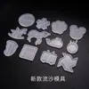 Molde de Resina de Cristal DIY Papoula, Molde de Areia Líquida, Pingente de Moinho de Vento Carrossel, Molde de Silicone de Pingente de Areia Líquida
