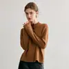 Tricô de Cashmere 100% Puro de Alta Qualidade, Elegante e Versátil, com Gola Meia-Aberta e Botões, Macio e Amigável à Pele, Camada Base Rejuvenescedora