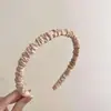 Tons Terrosos_Estilo Floresta Faixa de Cabeça Plissada para Mulheres 2026 Nova Borda Fina Topo Alto do Crânio Faixa de Cabeça Elegante Acessório de Cabelo para Lavar o Rosto