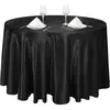 Toalha de Mesa de Cetim Transfronteiriça Toalha de Mesa Redonda de Hotel Toalha de Mesa de Cor Sólida para Casamento Hotel Restaurante Saia de Mesa Redonda de Cetim de Seda de Alta Qualidade