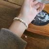 Prata 925 Nalan Fresco e Doce Estilo Ins Design de Nicho Pérola Assimétrica Prata Quebrada Pulseira S7959