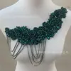 Adesivo de Tecido com Diamantes e Contas Feito à Mão Acessórios para Vestido de Noiva Vestido de Performance Gola com Contas Penduradas Acessórios de Tiara de Flores Acessórios DIY