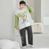 Pijama para Niños Primavera y Otoño Set de Algodón Puro Manga Larga para Niños Gorditos, Conjunto de Ropa Interior Térmica para Niños