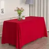 Mantel para mesa de conferencias, adecuado para hoteles, oficinas, exposiciones y eventos promocionales; mantel rectangular liso rojo y blanco