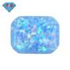 Ópalo artificial plano y biselado rectangular Huagang Gem, ópalo sintético azul claro, piedra desnuda OP26