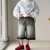 Roupas Infantis Zhilili Shorts Jeans para Meninos 2026 Verão Novo Estilo Calças Casuais de Cinco Pontos para Crianças Calças Respiráveis para Crianças Pequenas