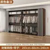 Guarda-roupa de metal estilo aberto, closet de quarto de montar, cabideiro combinado, estante de roupas de dois níveis de piso