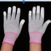Los fabricantes suministran guantes con recubrimiento en los dedos guantes recubiertos para fábrica electrónica guantes de palma recubiertos de PU de nailon de 13 agujas núcleo del guante