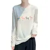 Suéter feminino de malha fina com gola redonda e mangas compridas, com estampa de pônei, corte solto, novidade outono 2025, transfronteiriço