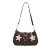 Bolsa Satchel Baguette Casual e Fashion para Mulheres 2025 Outono Nova Textura de Alto Padrão Estilo Estrangeiro Bolsa de Ombro Transversal Personalizada
