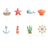 Banner de Decoração de Aniversário Subaquático da Amazon Topper de Bolo de Animal Marinho Bandeira de Decoração para Festa de Aniversário Infantil