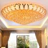 Venta al por Mayor de Fábrica Lámpara de Techo de Cristal de Loto Dorado Redonda Moderna Luz Atmosférica para Sala de Estar Iluminación LED Amarilla para Dormitorio