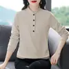 Camiseta de Manga Larga de Forro Polar de Color Sólido Doble Cara para Mujer, Nuevo Estilo de Invierno, Top que Cubre el Vientre, a la Moda, Adelgazante, Cálido, Camiseta Básica Versátil