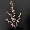Flor artificial violeta de 4 galhos altos para arranjo de cena, decoração de fundo de palco de casamento, material floral, adereço de fotografia