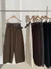Pantalones de Pierna Ancha Adelgazantes de Cintura Alta KEKEZOON para Mujer, Pantalones Cargo Casuales Sueltos de Otoño con Cinturón, Tendencia 8724