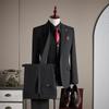 Transmisión en Vivo de Tiktok Popular Solapa Plana Casual de Negocios Traje de Alta Gama Conjunto de Traje Formal Profesional para Hombre Conjunto de Tres Piezas