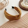 Diadema de PU de estilo japonés-coreano para celebridades de Internet, color sólido, ala ancha, nudo cruzado, banda para el cabello que combina con todo, simple, para lavarse la cara, sello para el cabello, tocado para mujer