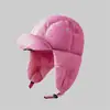 Gorro de Invierno para Mujer 2025 Nuevo Estilo Gorro de Algodón con Relleno de Plumas Otoño e Invierno para Ciclismo Protección para los Oídos a Prueba de Viento Engrosado Cálido Gorro Lei Feng