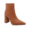 Botas Martin versáteis de outono e inverno com bico fino e solas macias de borracha, tamanho grande, zíper lateral, camurça, leves, salto ultra-alto, botinhas femininas