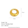 Mengjia Moda DIY Simples Versátil Pingente de Anel Aço Inoxidável Banhado a Ouro 18K Geométrico Vazado Torcido Pingente Joia