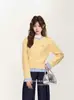 Cárdigan Coreano de Punto de Color Contrastante Dulce y Fresco 2025 Otoño e Invierno Nuevo Falso Dos Piezas Bordado de Mariposa Suéter de Alta Calidad para Mujer