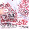Pedra Strass Grande Vermelha Redonda de Fundo Plano para Unhas Joia de Vidro Acessório de Unha em Formato de Leque Decoração com Strass