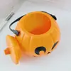 Cubo de calabaza de Halloween con tapa portátil Cubo del Sur Regalo del Festival de Fantasmas Accesorios para actuación infantil Festival de Fantasmas Luminoso