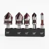 Broca avellanadora personalizada roja de 82 grados y cinco cortes, abridor de agujeros para carpintería, broca guía rápida, avellanador para agujero piloto, avellanador centrador de madera
