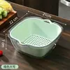 Cesta Drenante de Camada Dupla para Lavar Legumes, Cesta de Lavar Legumes para Cozinha, Cesta Filtro de Água para Frutas e Legumes Doméstica, Capacidade Extra Grande, Transparente