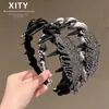 Diadema de alta gama estilo Espiga de Trigo Brillante con Dientes Antideslizante Elegante Versátil Control de Cabello Suelto Accesorio para el Cabello
