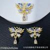 Pingente Borboleta com Zircônia Colorida Totalmente Cravejado com Diamante Pingente com Borla Gota d'Água Acessórios para Pulseira de Contas de Cristal DIY Brincos Colar