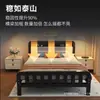 Cama de Ferro Forjado Estilo Europeu 1.8m Reforçada Espessa Cama de Casal 1m Cama Residencial Aço Inoxidável Quarto de Aluguel Cama com Estrutura de Ferro Quarto