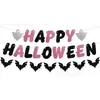 Banner de Letras de Papel para Fiesta de Halloween Banner de Fantasma Murciélago Decoraciones de Atmósfera para Escena Distribución del Lugar