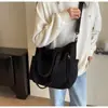 Nueva Bolsa Tote de Pana para Mujer, Bolso de Hombro para Estudiante de Gran Capacidad, Bolso Bandolera Sencillo para el Trabajo