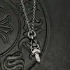 Joyería de Moda Plata Tailandesa Pequeña Vintage Espada de Diamante Desgastada Cadena de Suéter Colgante de Diamante de Color Nicho Europeo y Americano