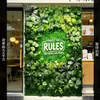 Decoración de pared de fondo anti-decoloración planta artificial pared pared de plantas verdes balcón flores falsas césped de plástico escaparate tienda decoración