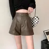 Shorts de Traje Negros de Cintura Alta para Mujer Otoño Delgados Anti-Exposición Petite Tallas Grandes Adelgazantes Casuales de Pierna Ancha