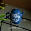 Tetera de bambú azul pintada a mano, tetera de huevo de dragón, juego de té de cerámica de kung fu, taza aromática, taza de degustación, tetera para té individual