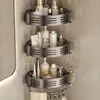 Estante de Esquina con Ventosa, Estante de Almacenamiento sin Taladro, Estante de Baño Triangular de Esquina Montado en la Pared, Estante de Almacenamiento Triangular sin Taladro