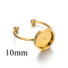 Suporte de anel de abertura em aço inoxidável diâmetro interno 4-12mm acessórios de joalheria diy base de anel de pedra natural conjunto anel de gema