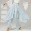 Ropa de Práctica de Danza Clásica, Pantalones de Mujer, Pantalones Elegantes de Pierna Ancha, Ropa de Baile para Adultos, Pantalones de Práctica de Malla con Empalme de Danza Moderna